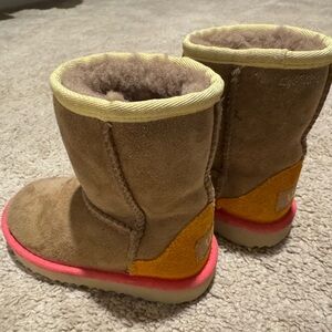UGG toddler Boots with Pink and orange Highlights